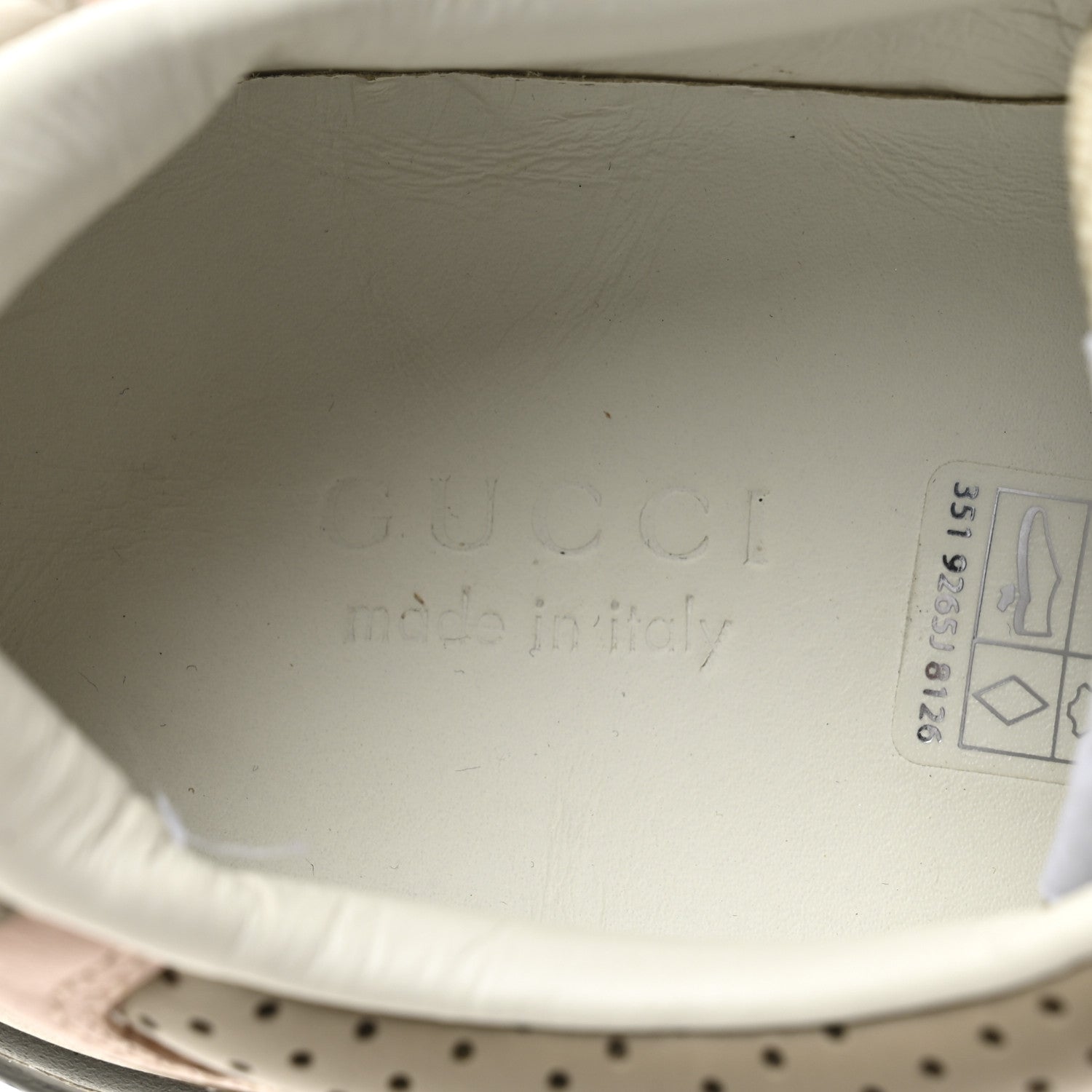 Gucci Calfskin GG Supreme Monogram Perforated Womens Platform 55mm Sneakers 37 Apricot Pink Beige Grey 8 of 10
