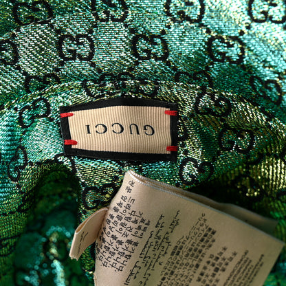 Gucci Canvas Lame GG Monogram Reversible Bucket Hat L Green 14 of 15