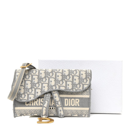 Christian Dior Oblique Slim Saddle Pouch Grey 11 of 11