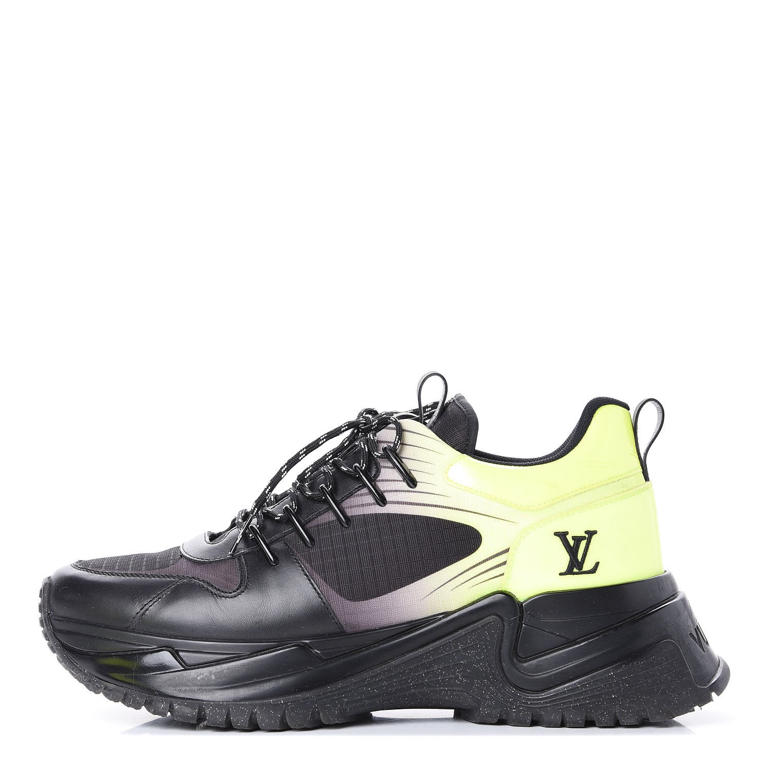 Louis Vuitton Calfskin Run Away Pulse Sneakers 7 Black Yellow 1 of 11
