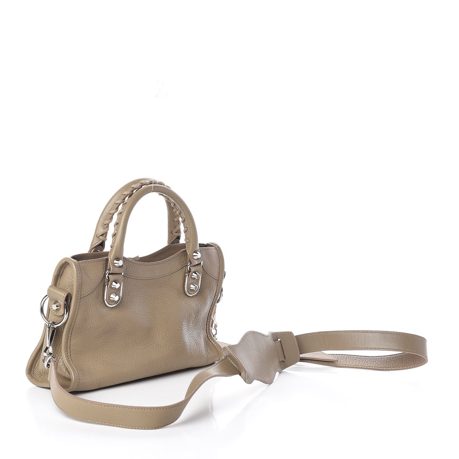 Balenciaga Chevre Silver Metallic Edge Hardware Mini City Beige Latte 3 of 9