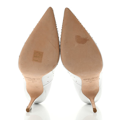 Jimmy Choo Calfskin Studded Love Pumps 41 Latte Silver 5 of 8