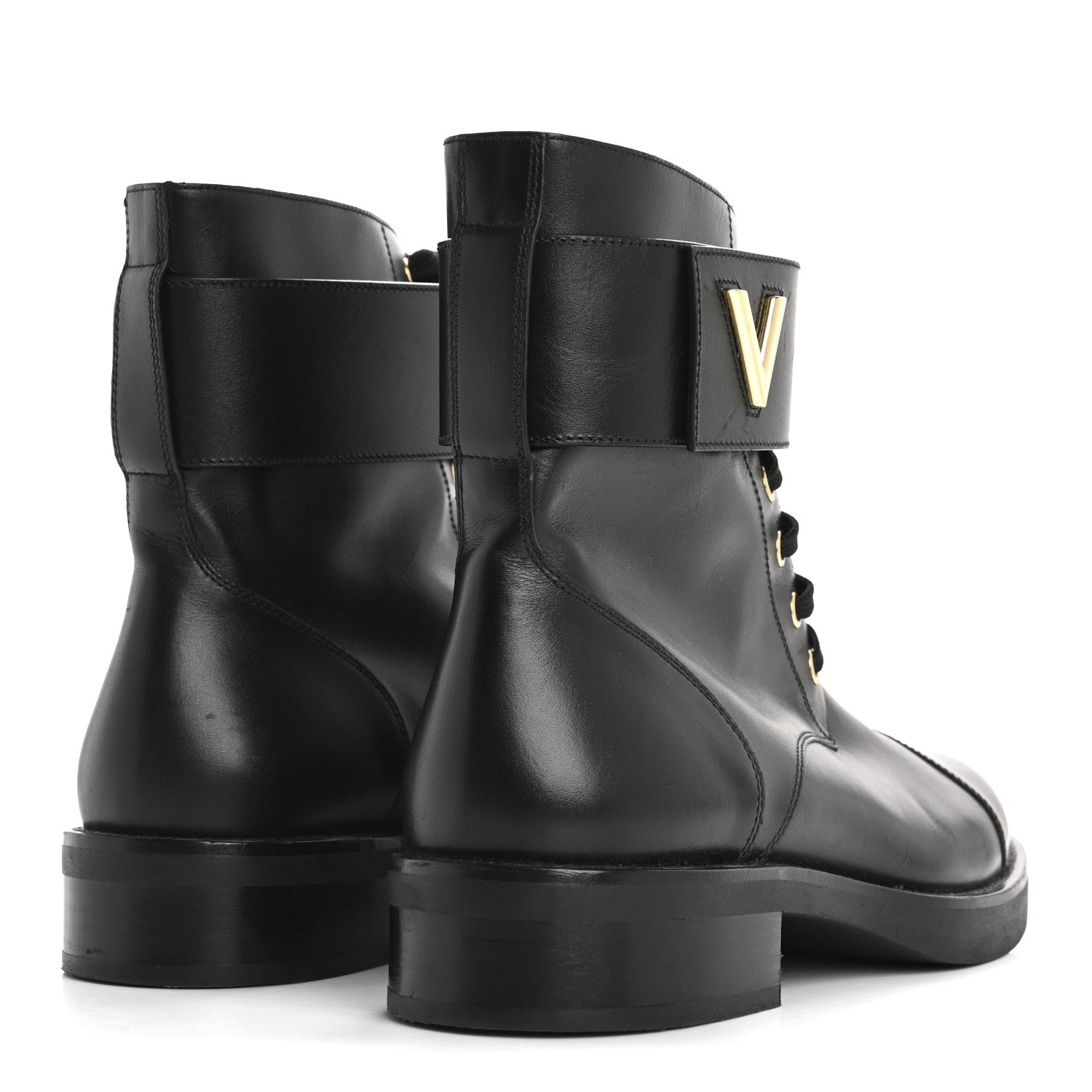 Louis Vuitton Calfskin Wonderland Ranger Boots 39 Black 5 of 11