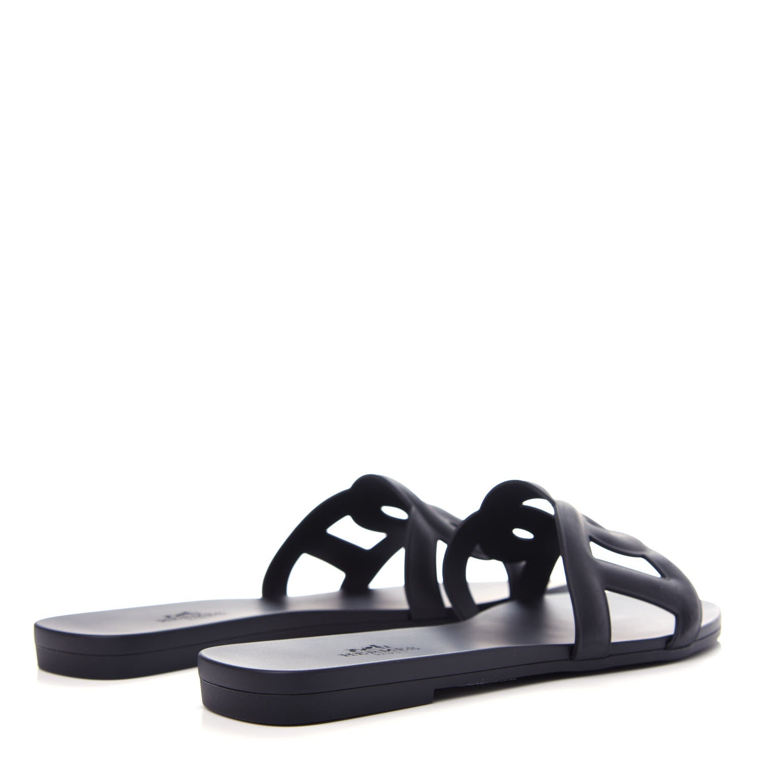 Hermes Rubber Aloha Sandals 36 Black 4 of 11
