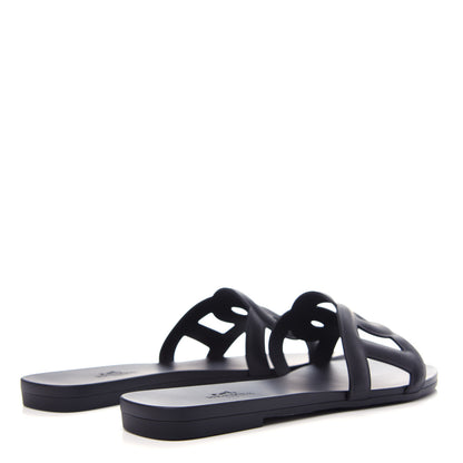 Hermes Rubber Aloha Sandals 36 Black 4 of 11