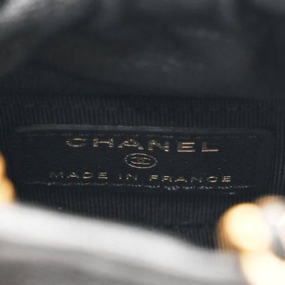 Chanel Calfskin Quilted Mini Drawstring Bucket Bag Black 6 of 10