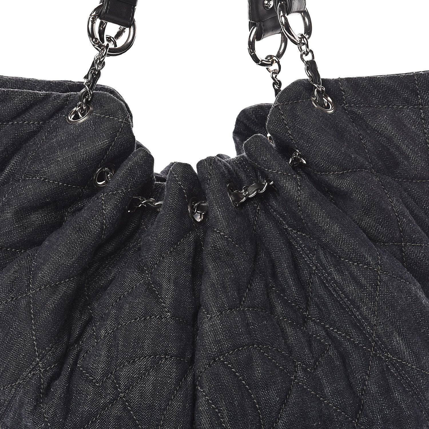 Chanel Denim Quilted Stretch Spirit Large Cabas Tote Blue 7 of 9