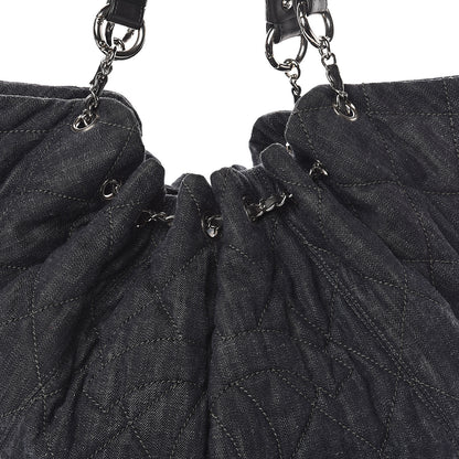 Chanel Denim Quilted Stretch Spirit Large Cabas Tote Blue 7 of 9