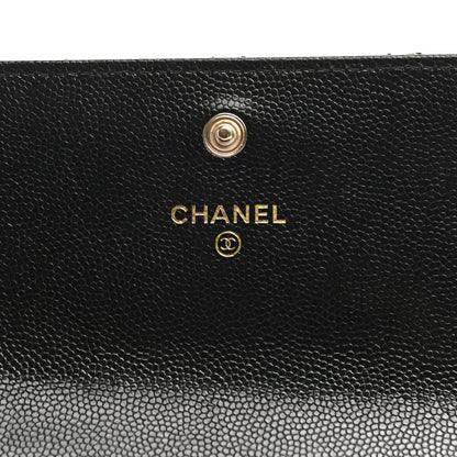 Chanel Caviar Quilted Pearl Coco Candy Wallet Black 6 of 8