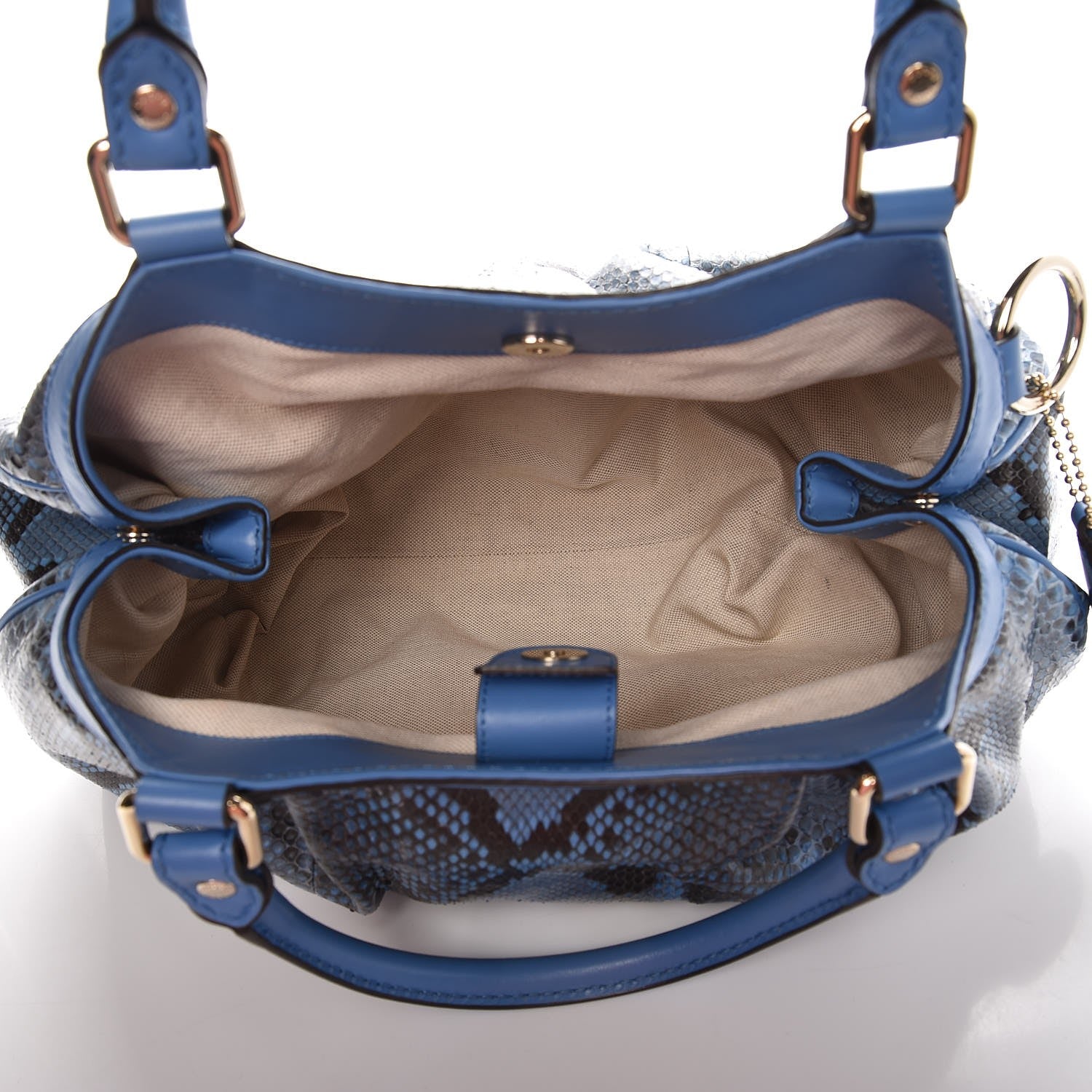 Gucci Python Medium Sukey Tote Blue 5 of 8