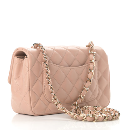 Chanel Lambskin Quilted Mini Rectangular Flap Beige 3 of 10