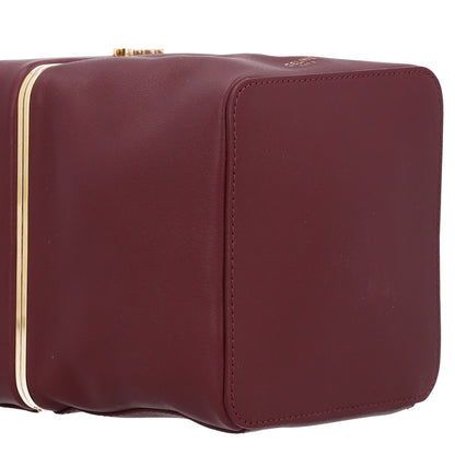 Celine Supple Calfskin Cube Frame Bag Syrah 8 of 9