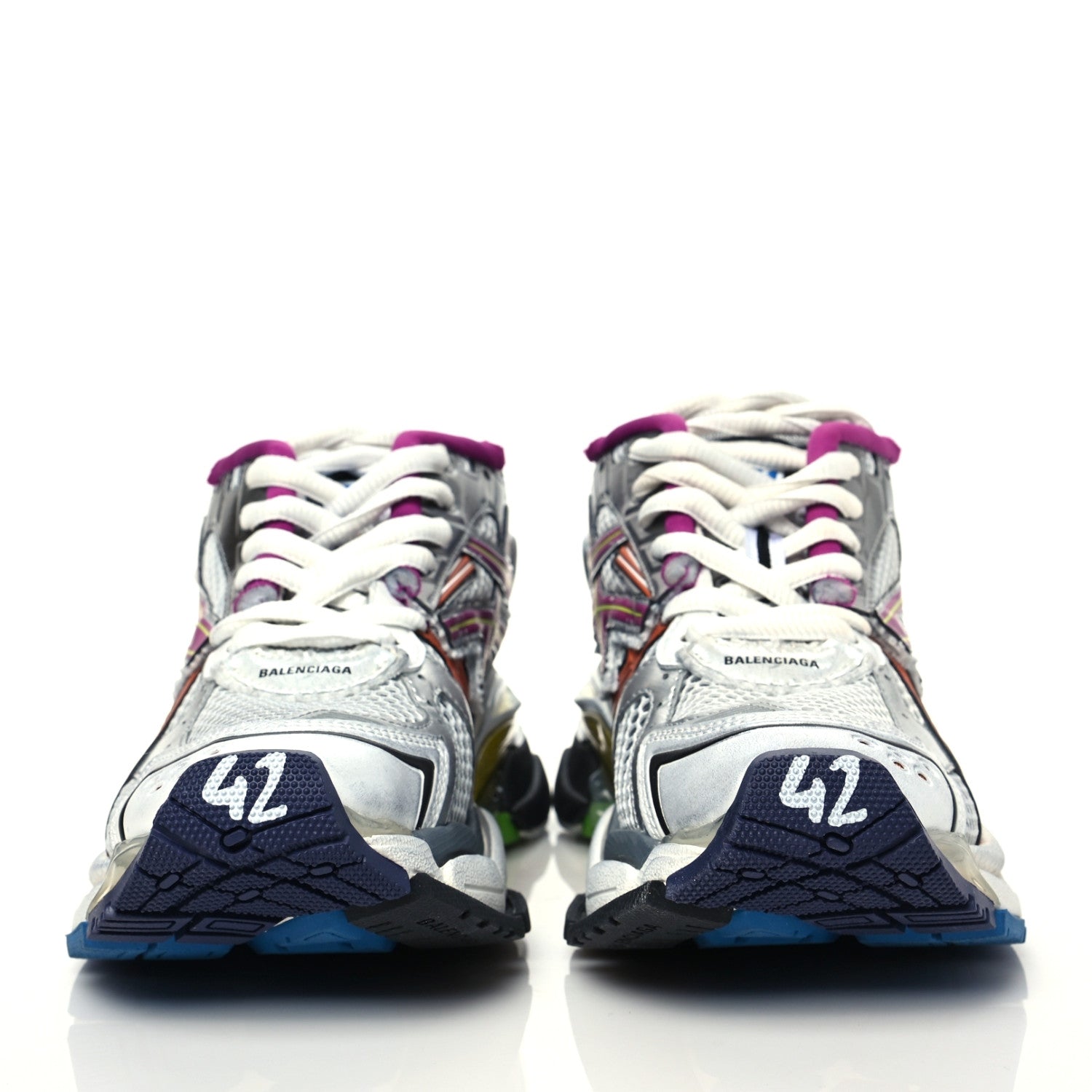Balenciaga Mesh Rubber Mens Runner Sneakers 42 Multicolor 2 of 8