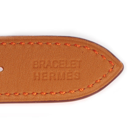 Hermes Stainless Steel Swift 26mm Heure H Hour Quartz Watch Orange 4 of 9