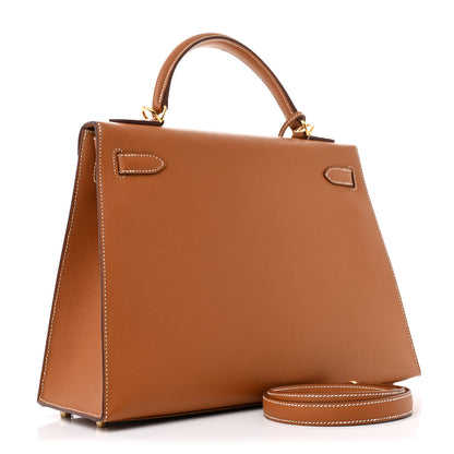 Hermes Epsom Kelly Sellier 32 Gold 3 of 11