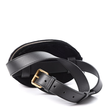 Gucci Velvet Matelasse GG Marmont Belt Bag 95 38 Black 2 of 10