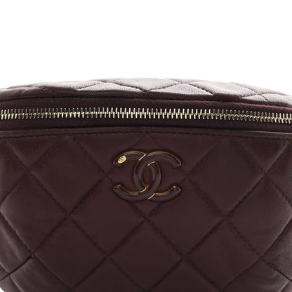 Chanel Shiny Lambskin Enamel Quilted Waist Bag Fanny Pack Burgundy 8 of 10