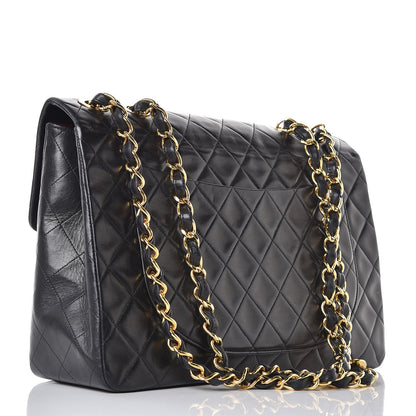 Chanel Lambskin Quilted XL Jumbo Single Flap Black 4 of 14