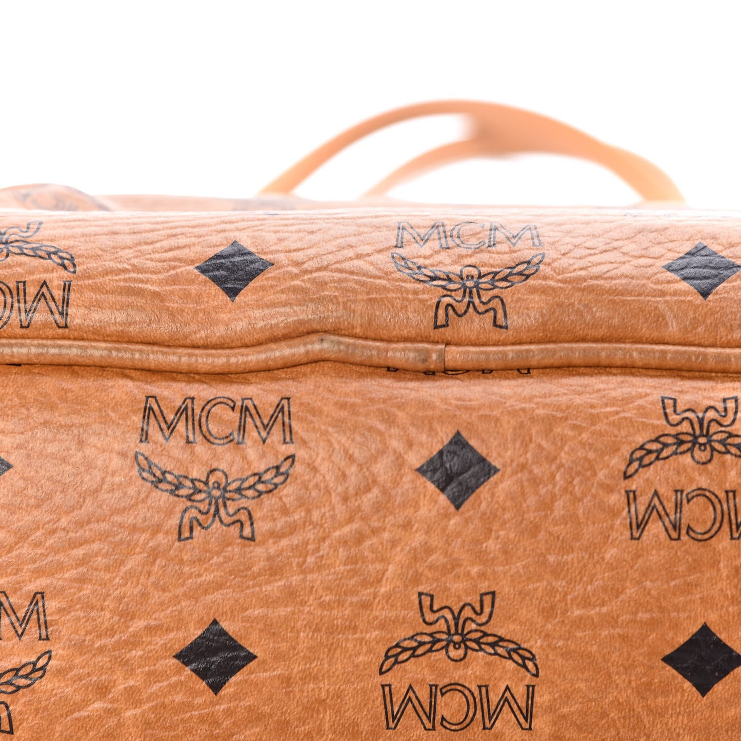 Visetos Crocodile Embossed Medium Liz Shopper Tote Cognac