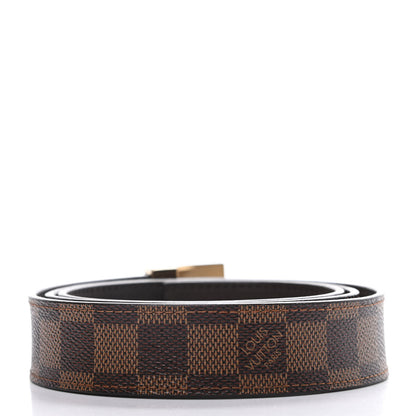 Louis Vuitton Damier Ebene LV Paris Buckle Belt 95 38 Gold 2 of 5