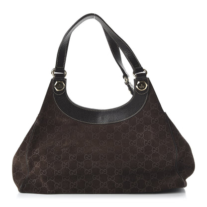 Gucci Monogram Suede Medium Charmy Shoulder Bag Dark Brown 1 of 10