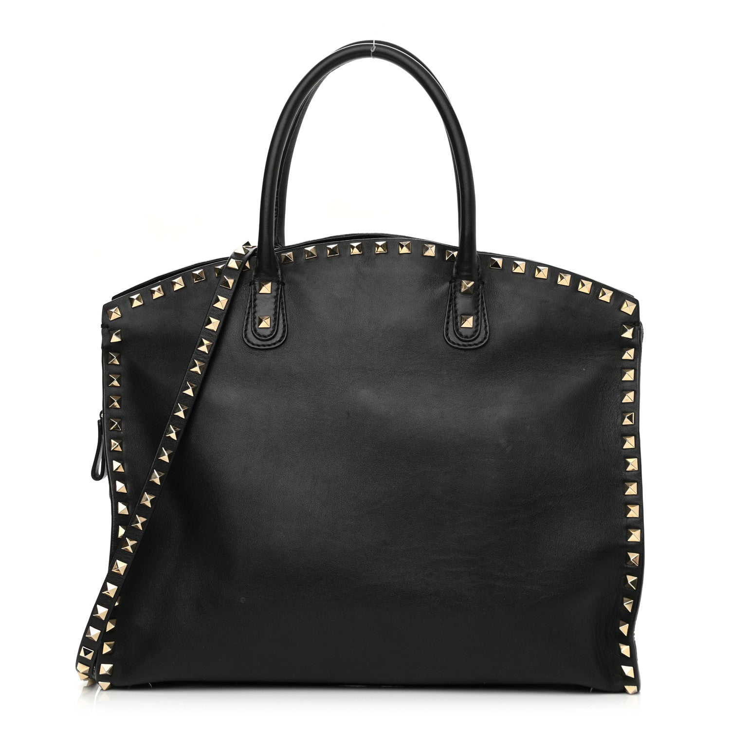 Valentino Garavani Vitello Rockstud Dome Shopper Black 1 of 15