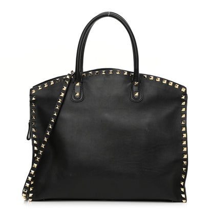 Valentino Garavani Vitello Rockstud Dome Shopper Black 1 of 15