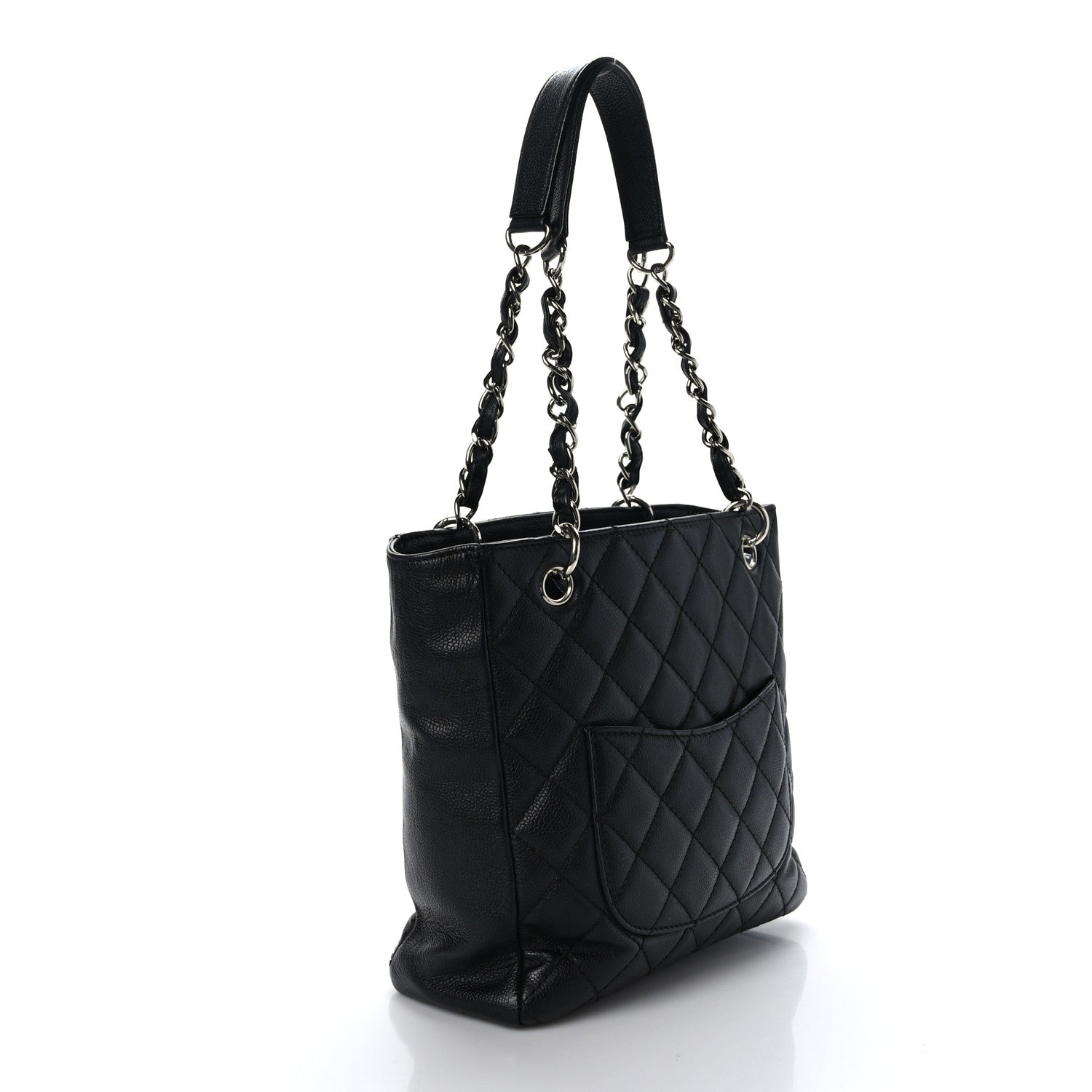 Chanel Caviar Quilted Petit Shopping Tote PST Black 3 of 9
