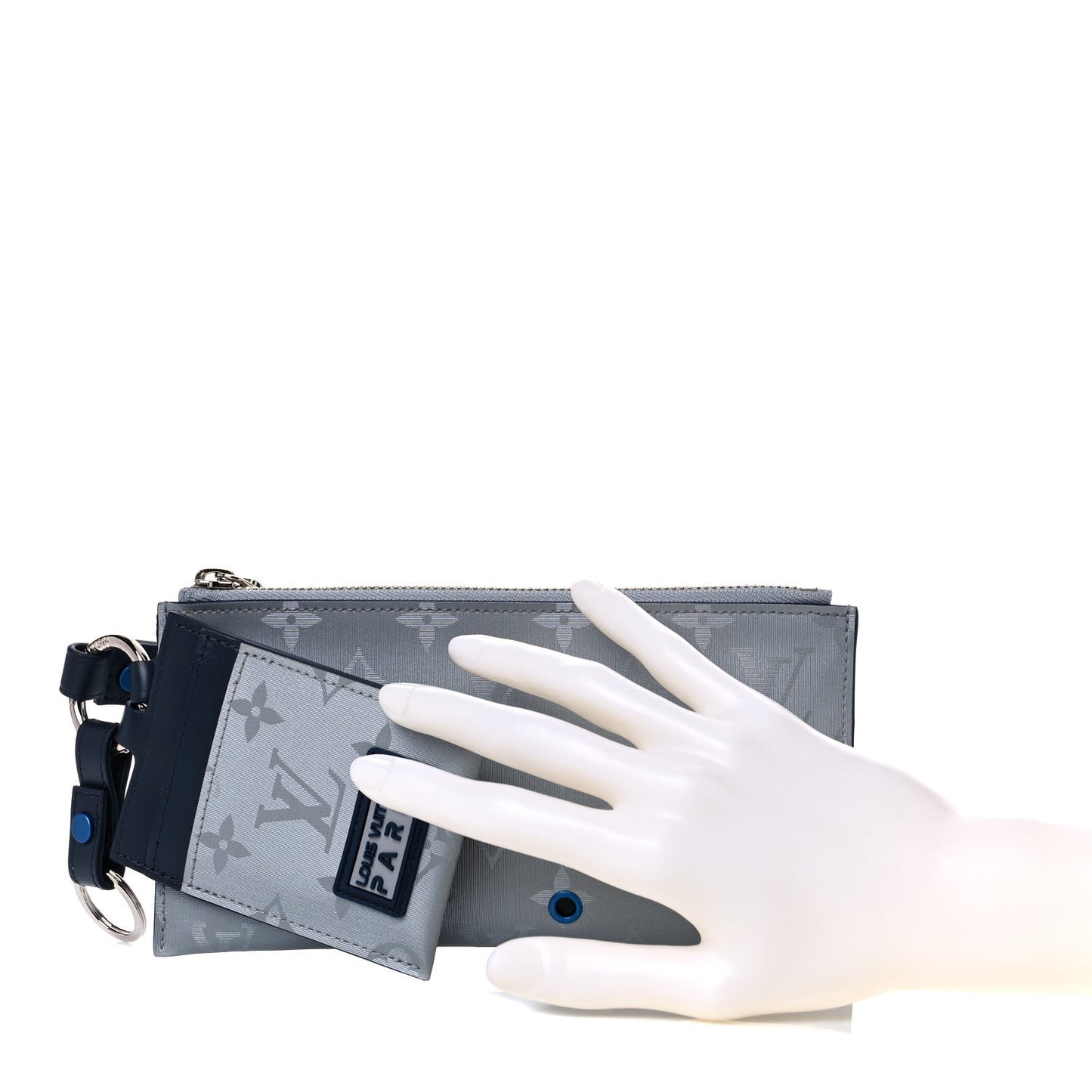 Monogram Satellite Alpha Pouch Silver