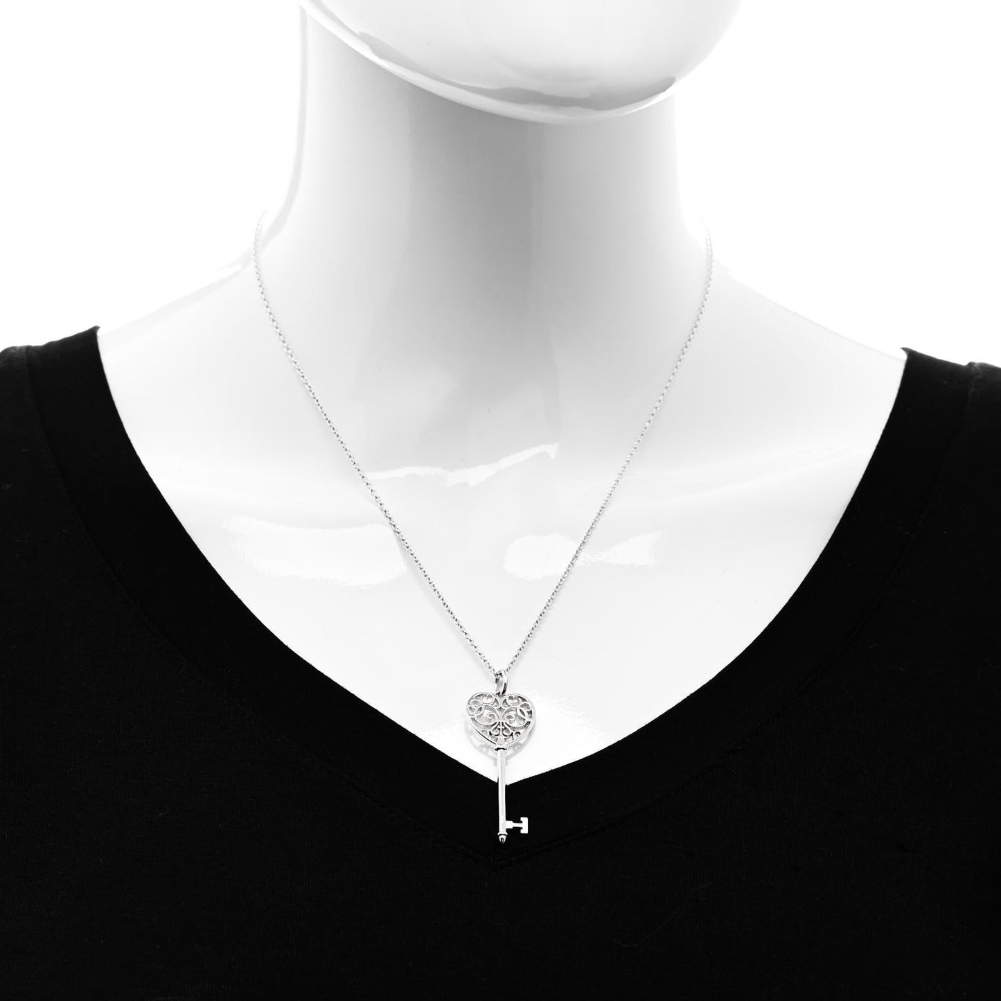 Sterling Silver Enchant Heart Key Pendant Necklace