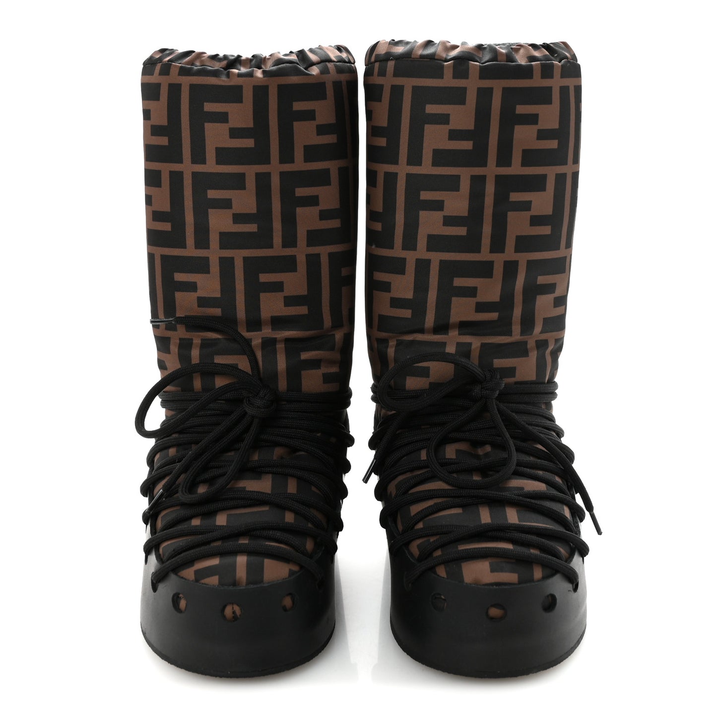 Nylon Rubber FF Snow Boots 37 Tobacco Black
