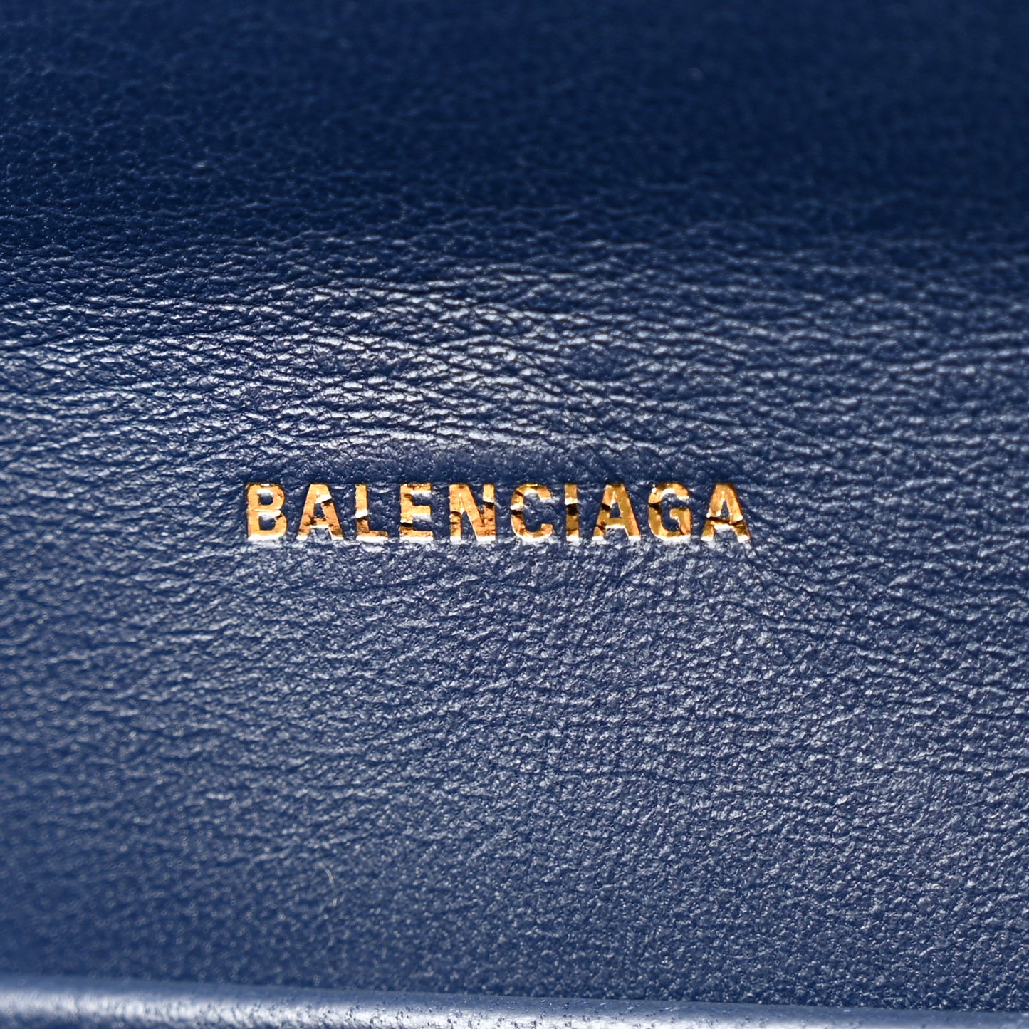 Shiny Calfskin Crocodile Embossed Hourglass Flap Flat Pouch Navy Blue