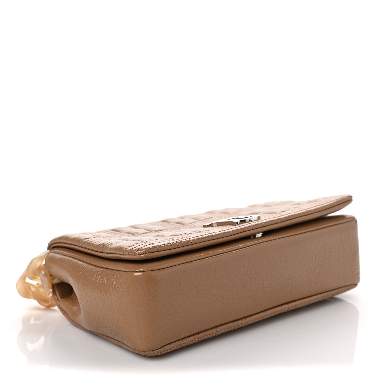 Burberry Patent Quilted Resin Chain Small Lola Bag Tan 4 of 6