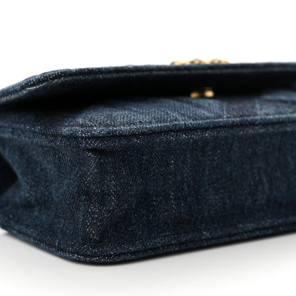 Chanel Denim Quilted Chanel 19 Flap Phone Holder With Chain Blue 9 of 11