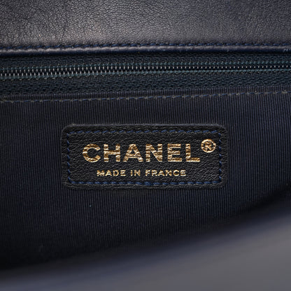 Chanel Braided Sheepskin New Medium Boy Flap Navy 6 of 14