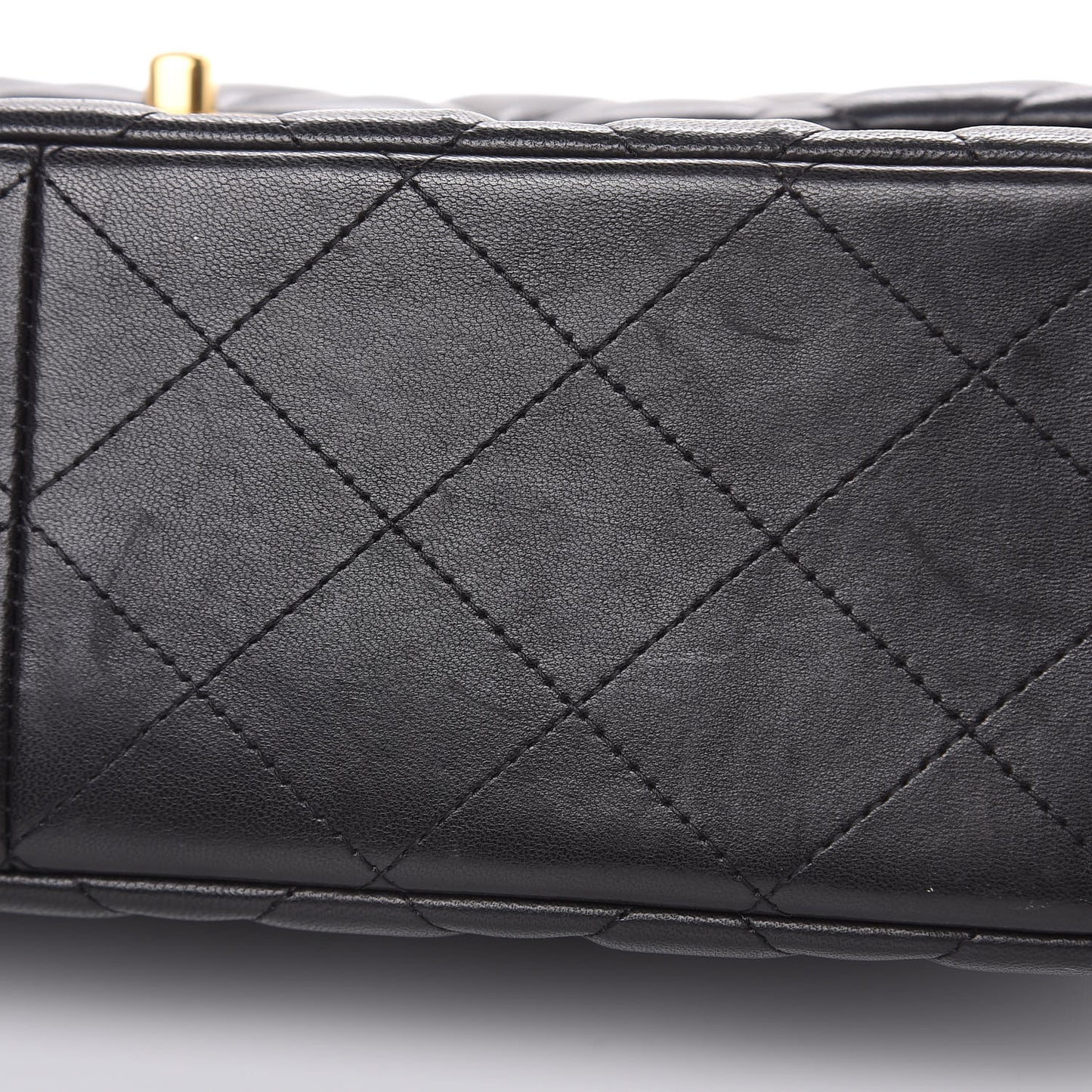Lambskin Quilted Jumbo Double Flap Black