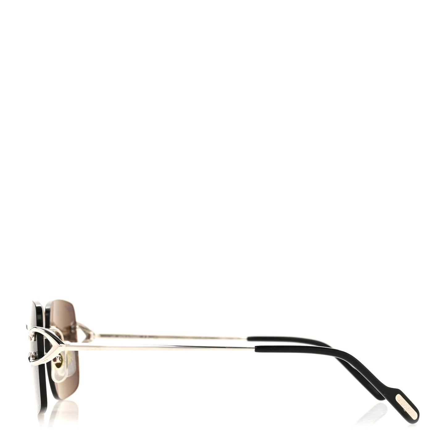 Metal Rimless C Decor Sunglasses CT0330S Silver