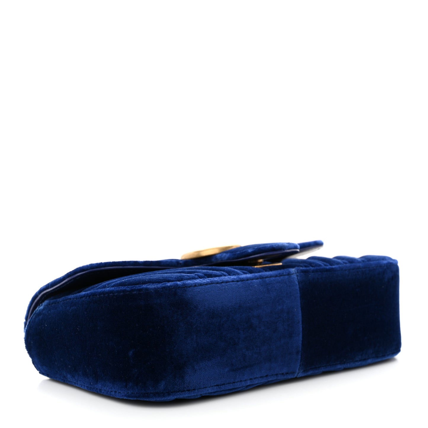 Velvet Matelasse Mini GG Marmont Shoulder Bag Cobalt Blue