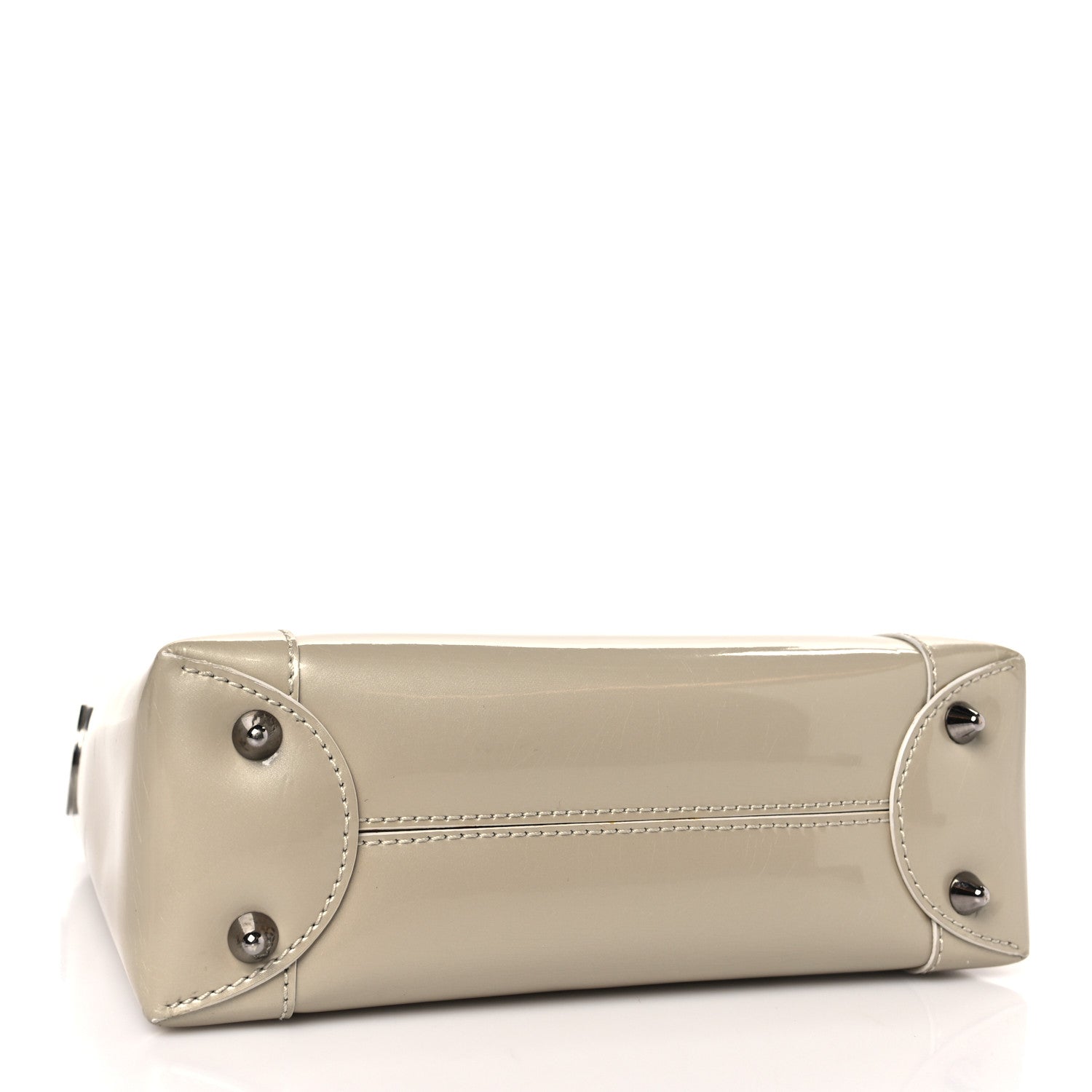 Christian Dior Patent Chrome Beaded Small Malice Tote Beige 4 of 11