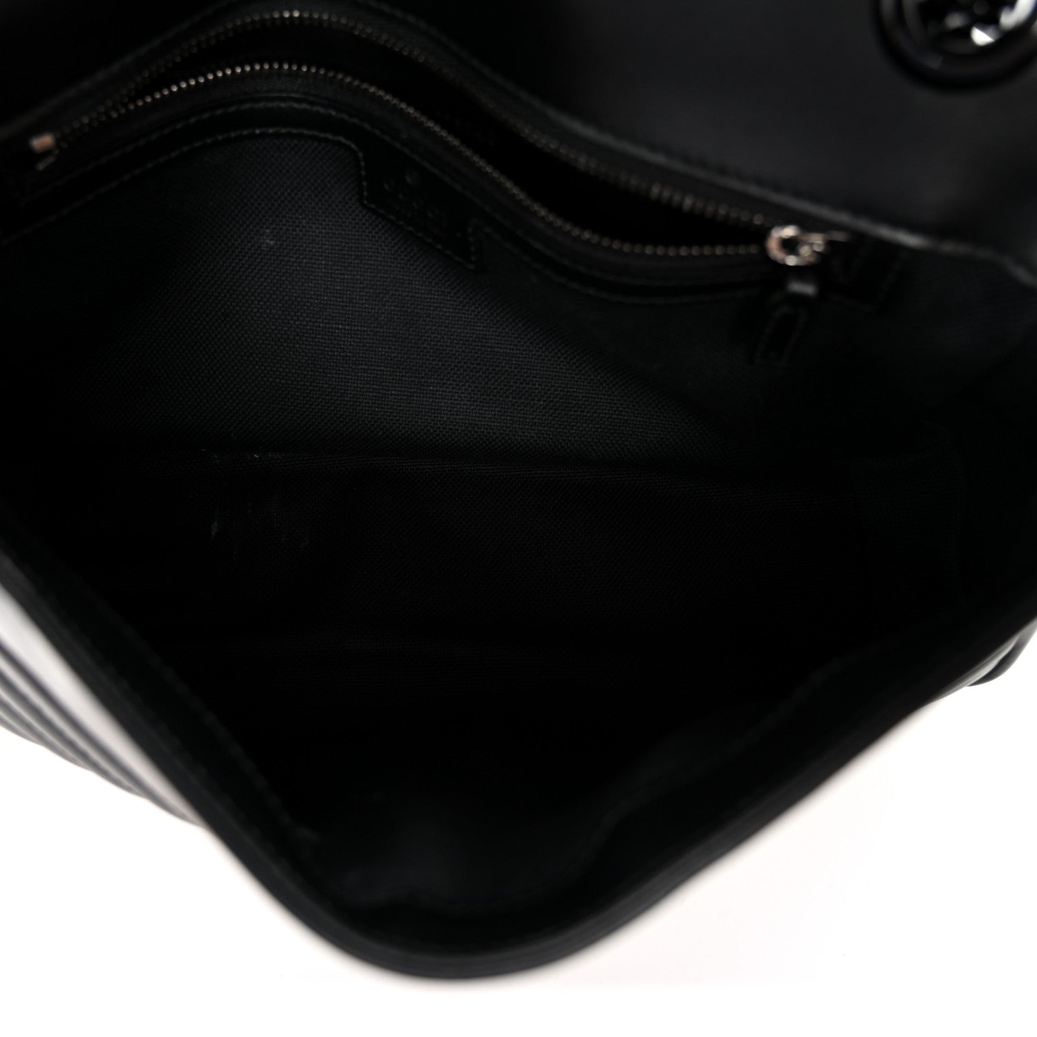 Gucci Calfskin Matelasse Monochrome Small GG Marmont Shoulder Bag Black 5 of 10