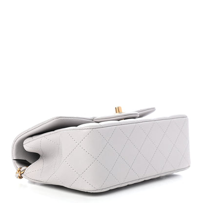 Chanel Lambskin Quilted Mini Top Handle Rectangular Flap Grey 4 of 9