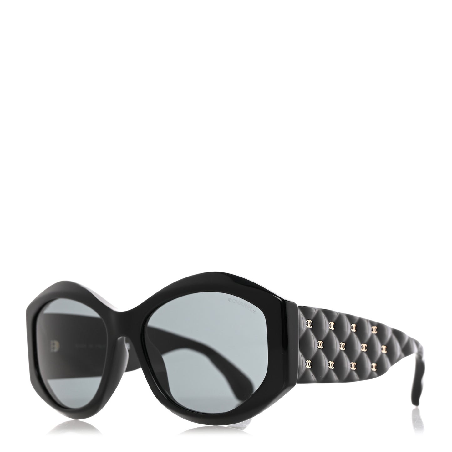 Acetate Quilted CC Sunglasses 5486-A Black