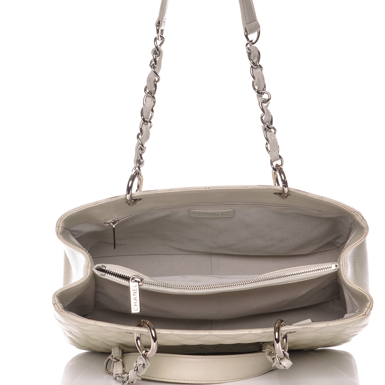 Chanel Caviar Quilted Grand Shopping Tote GST Ivory 5 of 9