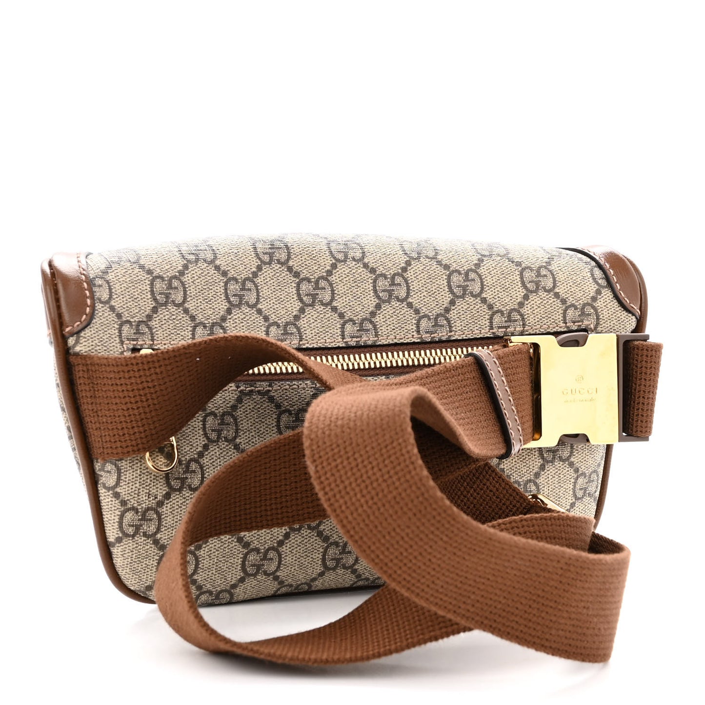 GG Supreme Monogram Textured Calfskin Retro Interlocking G Belt Bag Beige Ebony Brown Sugar