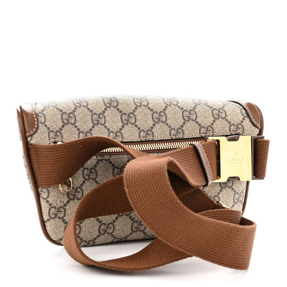 Gucci GG Supreme Monogram Textured Calfskin Retro Interlocking G Belt Bag Beige Ebony Brown Sugar 3 of 9
