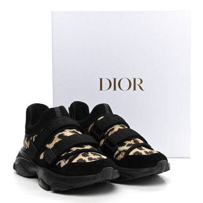 Christian Dior Technical Fabric Nylon Leopard Print Womens D-Wander Sneakers 39.5 Black 10 of 10