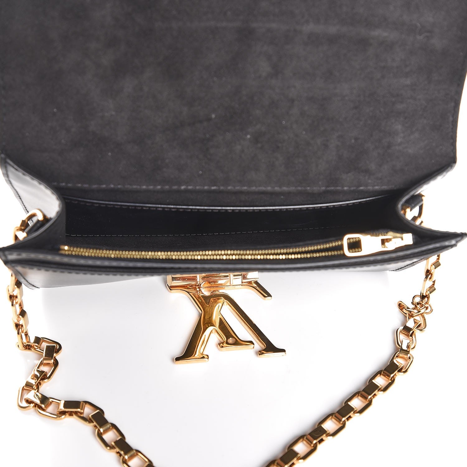 Louis Vuitton Calfskin Chain Louise GM Black 5 of 7