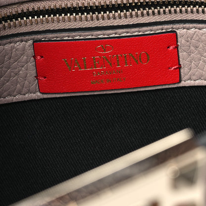 Valentino Garavani Pebbled Calfskin Small Rockstud Flip Lock Hobo Poudre 6 of 9