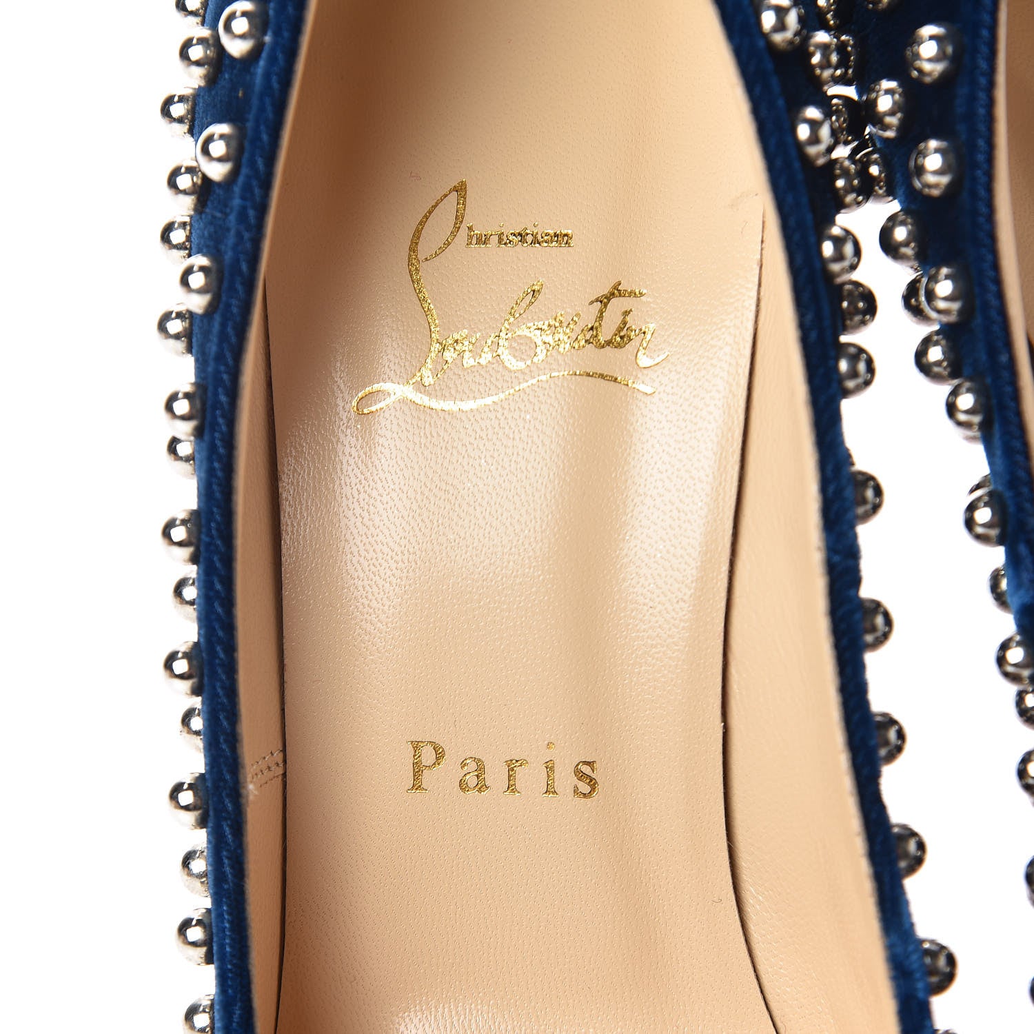 Christian Louboutin Velvet Specchio Billy 120 Spikes Pumps 38 Silver Eclipse 5 of 8