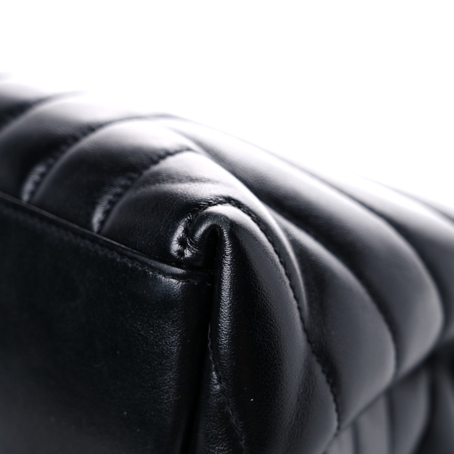 Calfskin Y Quilted Monogram Medium Loulou Chain Satchel Black